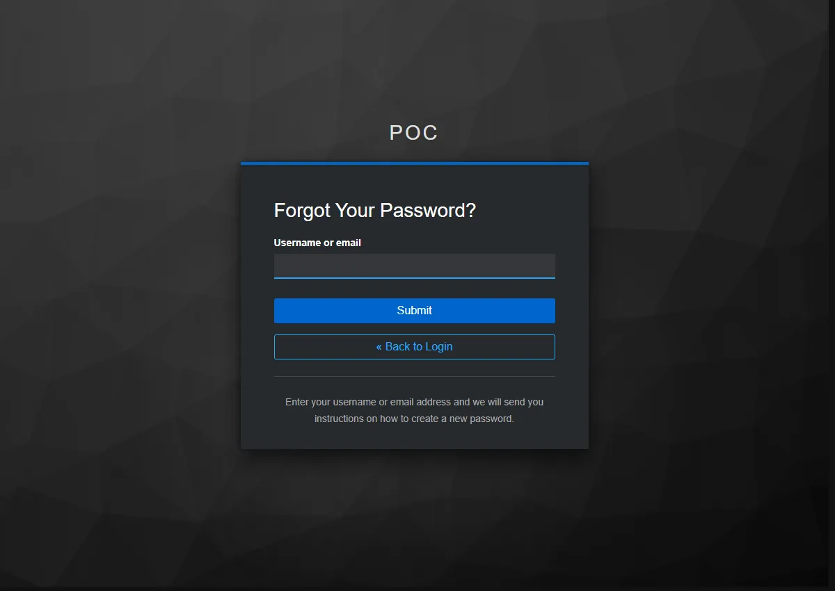 The forgot-password username form